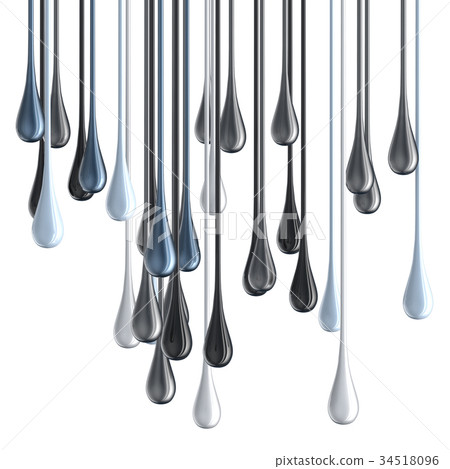 3D white and black glossy paint drop blobs 34518096