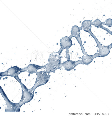 3d illustration of DNA molecule model from water. 34518097