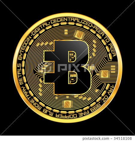 Crypto currency bytecoin golden symbol Crypto currency bytecoin golden symbol 34518108