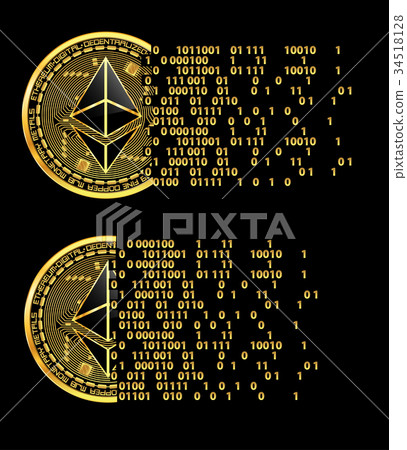 Set of crypto currency ethereum golden symbols Set of crypto currency ethereum golden symbols 34518128