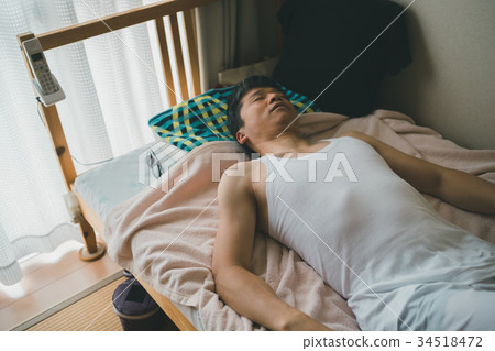 sleep, sleeping, middle and old aged 34518472