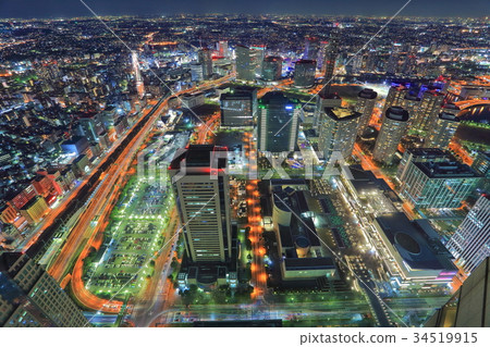 橫濱港未來的夜景 橫濱港未來的夜景 34519915