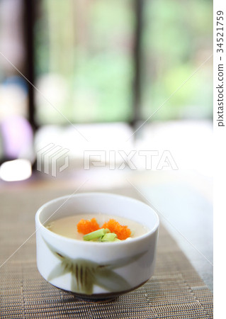 steamed beaten egg isolated in white background 34521759