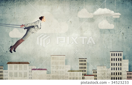 Roped businesswoman 34523233