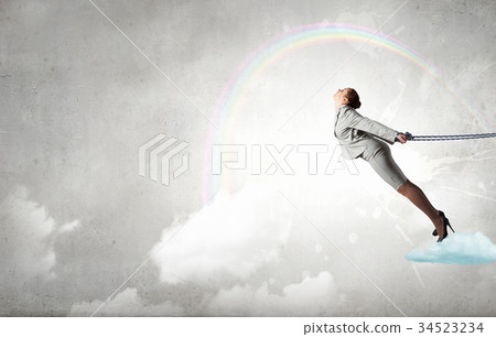 Roped businesswoman 34523234