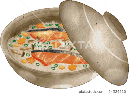 Fried rice in a clay pot 34524310