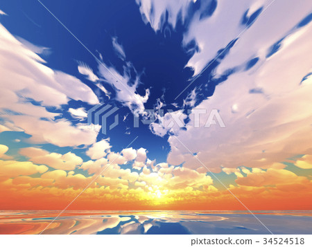 Wind and clouds with the sea 34524518