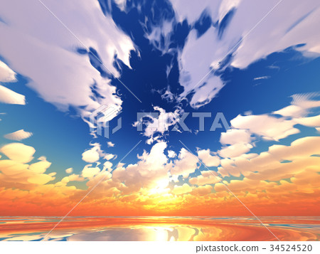 Wind and clouds with the sea 34524520