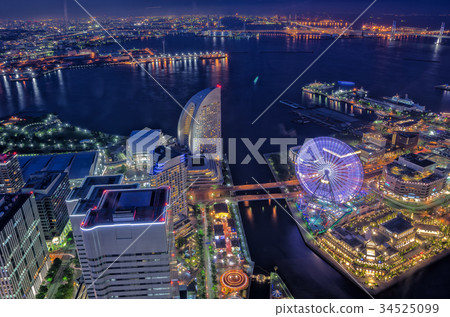 [Yokohama night view] Minato Mirai Yokohama Landmark Tower Cosmo Clock 34525099