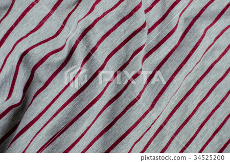 Texture of Gray and Red Color Striped Fabric. 34525200