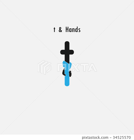 t- Letter abstract icon & hands logo design t- Letter abstract icon & hands logo design 34525570