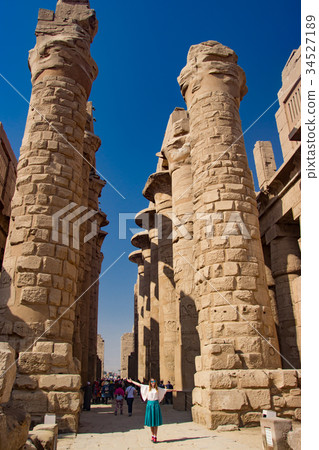 Statue in the temple of Karnak in Luxor Egypt 34527189