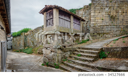 Horreo, typical spanish granary in vintage street Horreo, typical spanish granary in vintage street 34527666