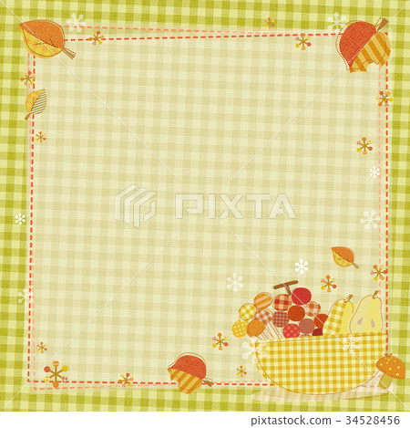 Autumn Material Checked quilt-style frame green yellow green Autumn Material Checked quilt-style frame green yellow green 34528456