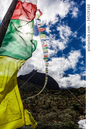 Colorful Nepalese flags Colorful Nepalese flags 34529168