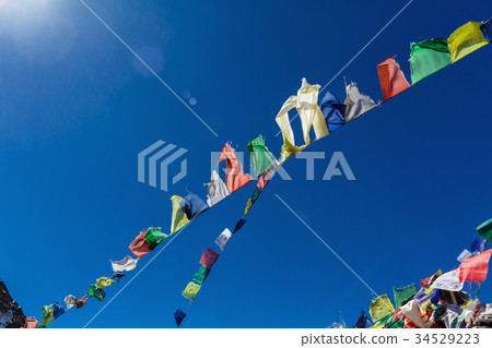 Colorful Nepalese flags Colorful Nepalese flags 34529223
