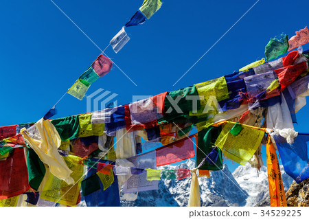 Colorful Nepalese flags Colorful Nepalese flags 34529225