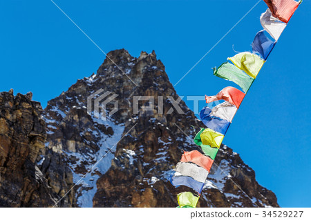 Colorful Nepalese flags Colorful Nepalese flags 34529227
