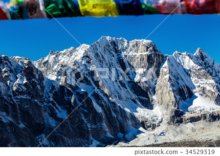 Colorful Nepalese flags Colorful Nepalese flags 34529319