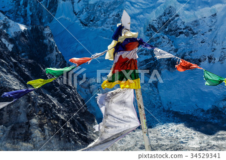 Colorful Nepalese flags 34529341
