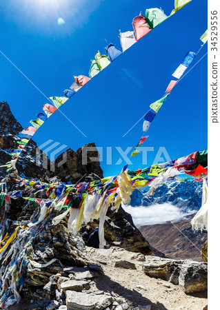 Colorful Nepalese flags Colorful Nepalese flags 34529556