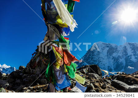 Colorful Nepalese flags 34529841