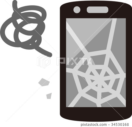 A smartphone with a crack on the screen 34530168