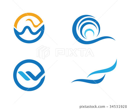 Water wave Logo Template vector 34531928