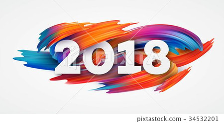 2018 New Year on the background of a colorful 2018 New Year on the background of a colorful 34532201