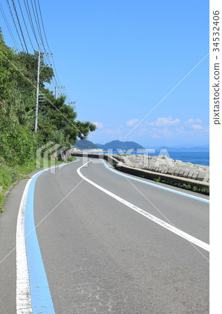 Road Tobishima Sea Road Coast Hiroshima 34532406