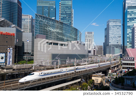 High-rise buildings in Tokyo and N700 Shinkansen High-rise buildings in Tokyo and N700 Shinkansen 34532790