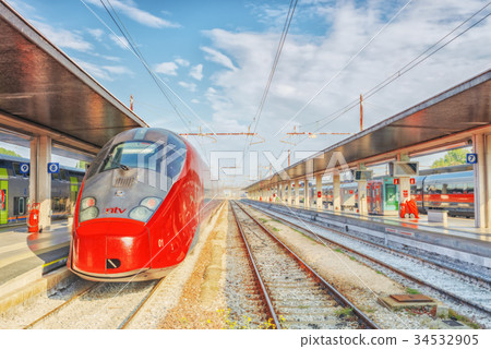 Train on Railways Station in Venice. 34532905