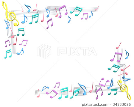 Decorating music notes and staff Decorating music notes and staff 34533086