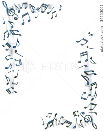Decorating music notes and staff Decorating music notes and staff 34533091