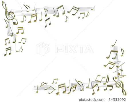 Decorating music notes and staff Decorating music notes and staff 34533092