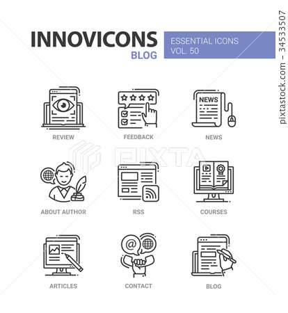 Blog - modern vector line design icons set Blog - modern vector line design icons set 34533507