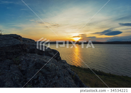 Beauty sunrise at the lake Beauty sunrise at the lake 34534221