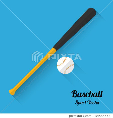 baseball bats and ball icon, vector illustration 34534332