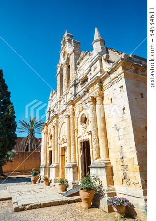 View on the Basilica of Arkadi Monastery on Crete View on the Basilica of Arkadi Monastery on Crete 34534611