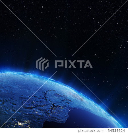 Africa city lights 3d rendering 34535624