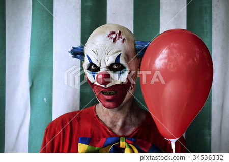 scary evil clown in the circus 34536332