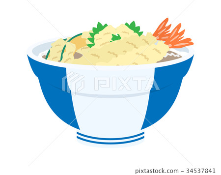 Bowl of rice and fried fish Bowl of rice and fried fish 34537841