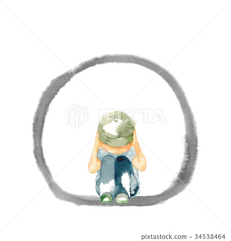 Children, boys, black circles that block their ears Children, boys, black circles that block their ears 34538464