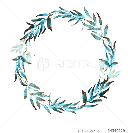 Wreath romantic watercolor purple Summer flowers Wreath romantic watercolor purple Summer flowers 34540229
