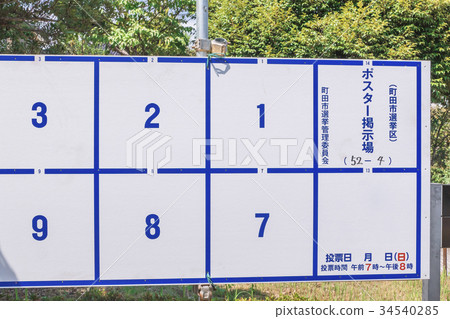 Electoral poster bulletin board image 34540285