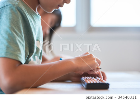 Elementary school student abacus classroom 34540311