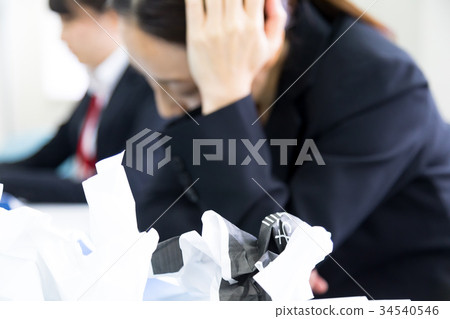 Female employee OL businessman Salaryman computer office image Business image 34540546