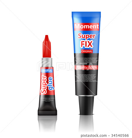 Super and moment glue tubes realistic vector 34540566