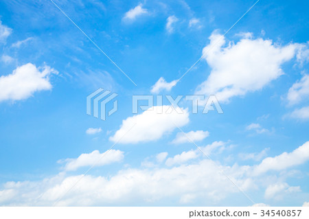  覆蓋天空藍天白色雲彩秋天天空晚夏天空背景材料雲彩藍天綜合性背景 34540857