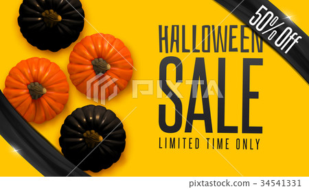Halloween Sale banner with pumpkins 34541331